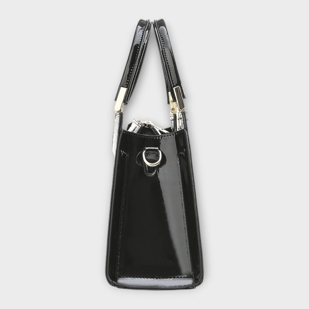 Zoey - Glossy Crocodile Pattern Handbag