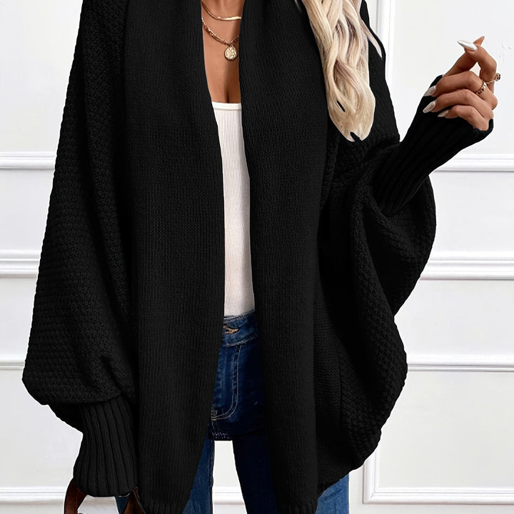 Women's Draped Shawl Collar Cardigan Open Front Batwing Sleeve Knit Sweater