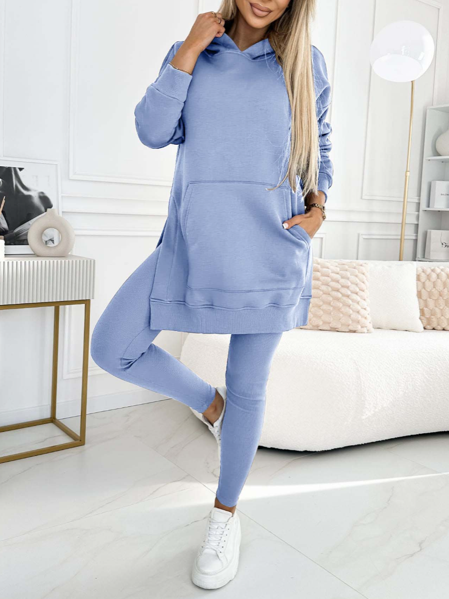 Sienna Solid Color Hoodie and Lined Leggings Set