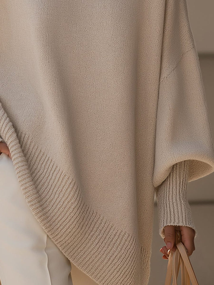 Bathilde | Merino Wool Knit Oversized Asymmetrical Sweater for Women
