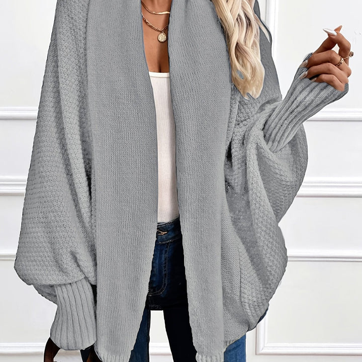 Women's Draped Shawl Collar Cardigan Open Front Batwing Sleeve Knit Sweater