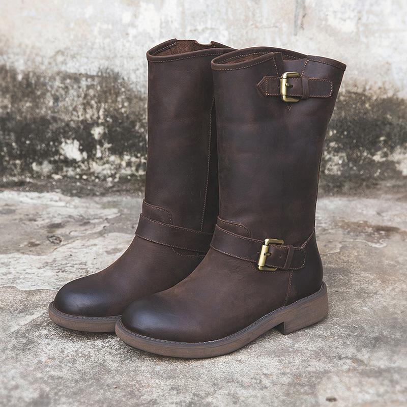 Women's Buckle Boots – Bold Style, Comfortable Fit – Casual Footwear