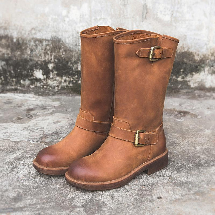 Women's Buckle Boots – Bold Style, Comfortable Fit – Casual Footwear