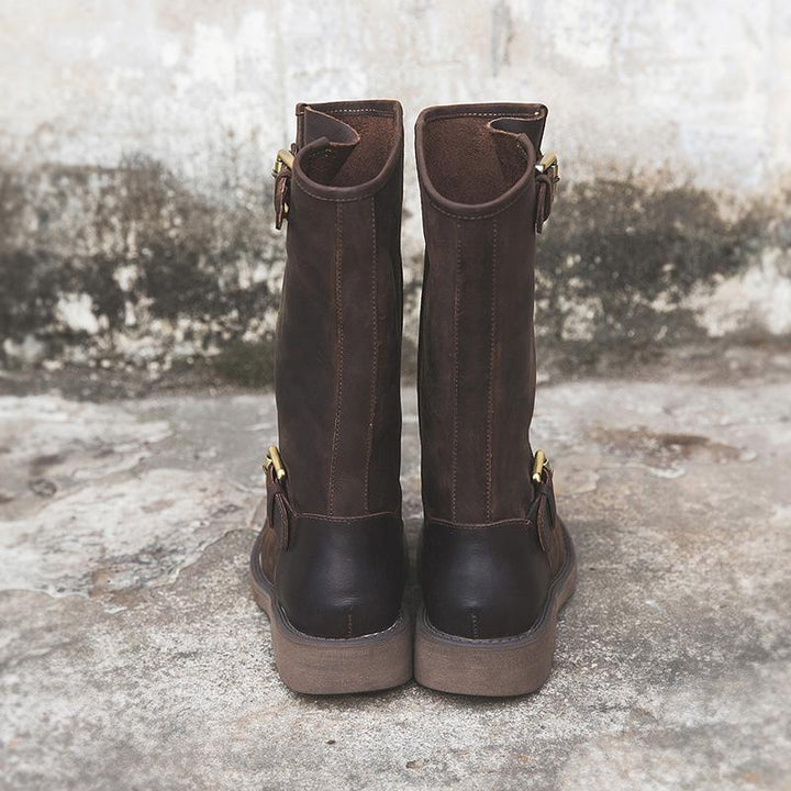 Women's Buckle Boots – Bold Style, Comfortable Fit – Casual Footwear