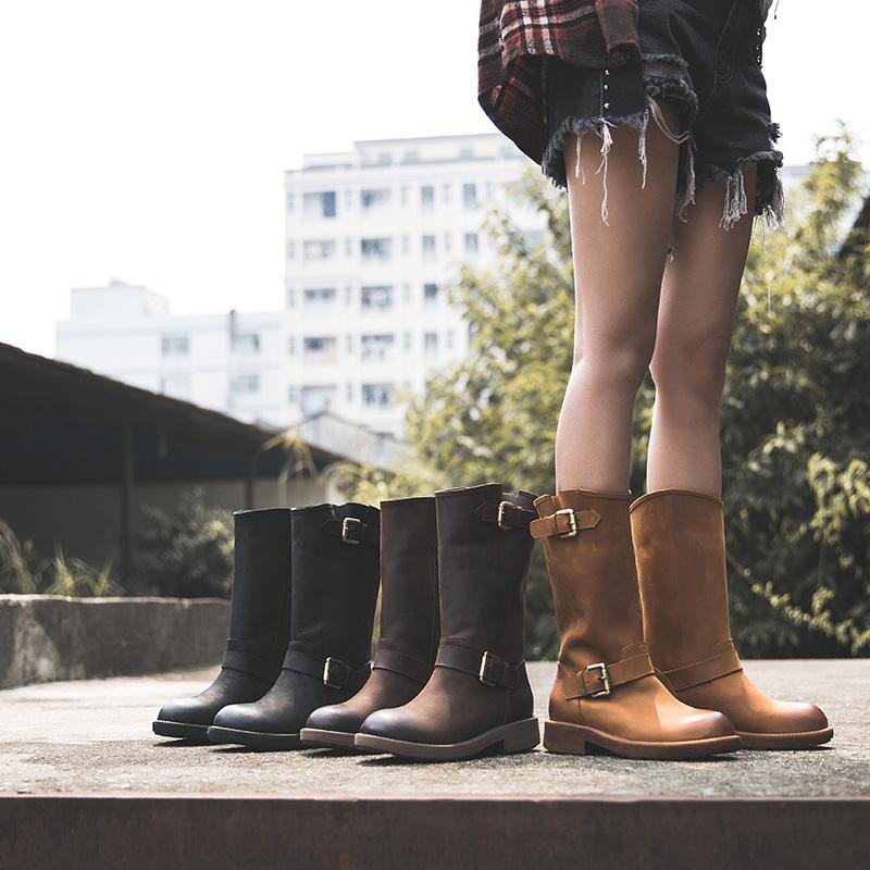 Women's Buckle Boots – Bold Style, Comfortable Fit – Casual Footwear