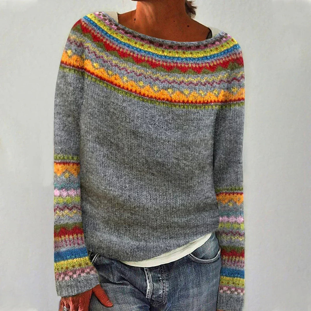 Selene | Crew Neck Ribbed Knit Sweater for Women