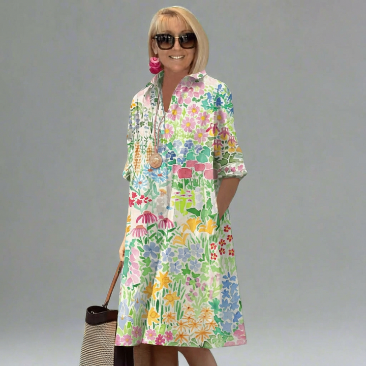 Natalie | Playful Floral Midi Dress