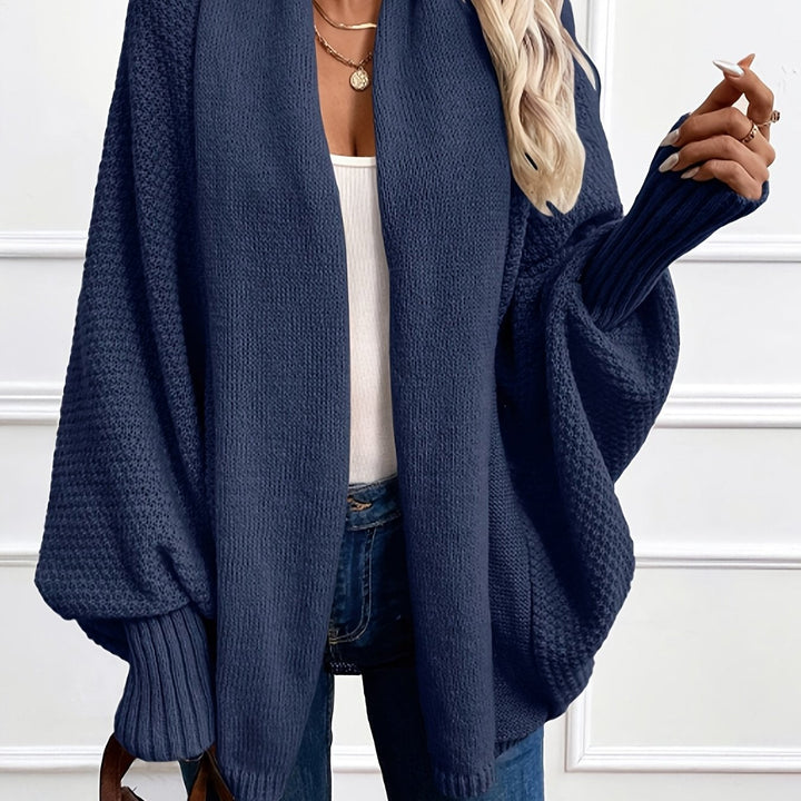 Women's Draped Shawl Collar Cardigan Open Front Batwing Sleeve Knit Sweater