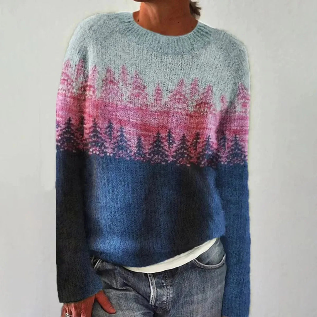Selene | Crew Neck Ribbed Knit Sweater for Women