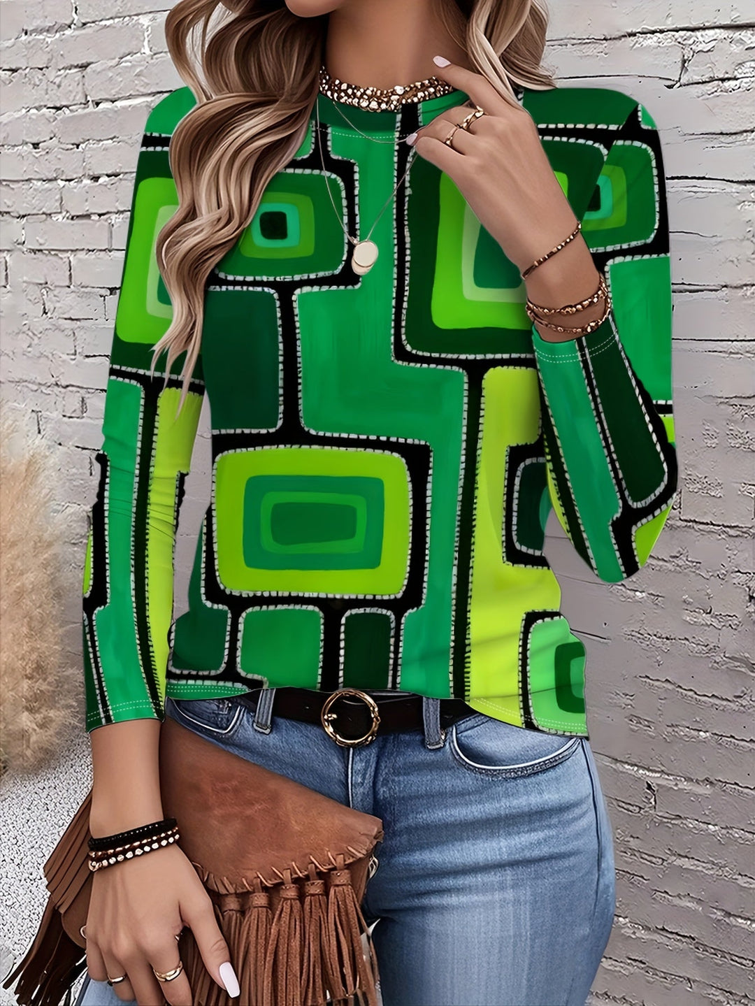 Skylar | Abstract Art Long Sleeve T-Shirt