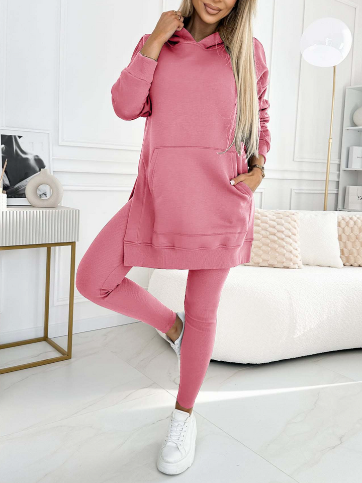 Sienna Solid Color Hoodie and Lined Leggings Set