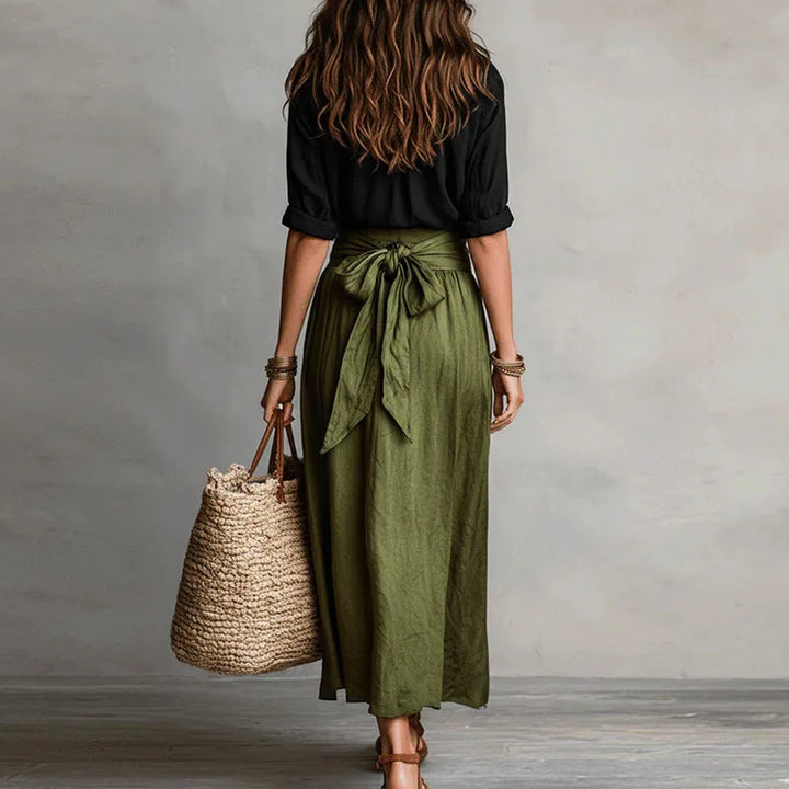 Clementine | Midi Skirt Set with Button-Down for Women