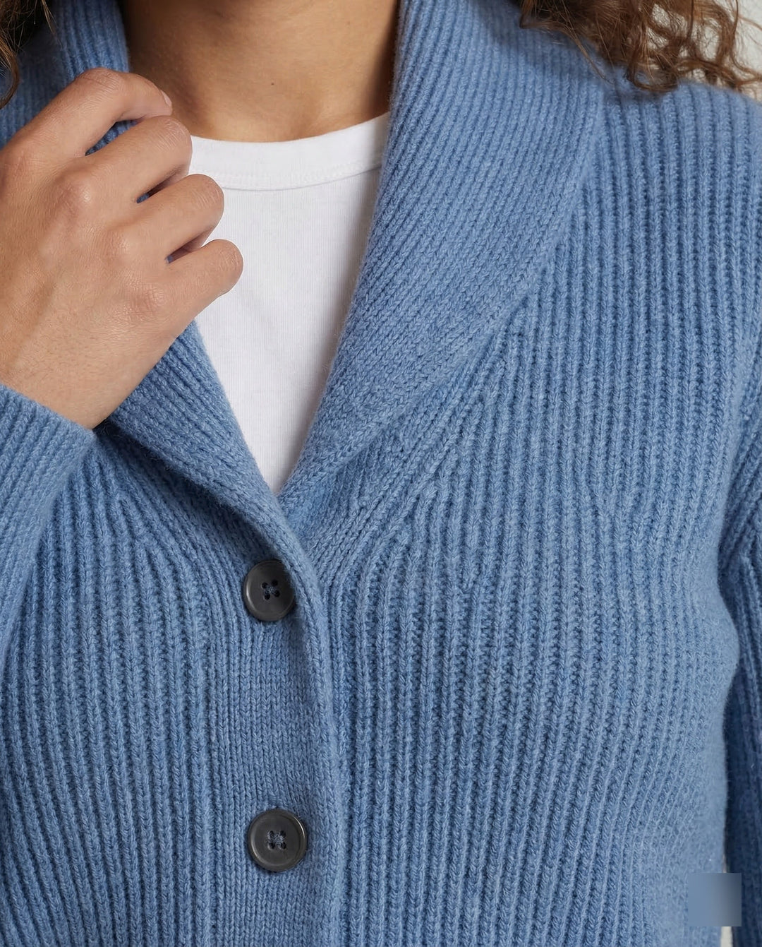 Women's Lapel Collar Knit Cardigan – Button Front Long Sleeve Cardigan