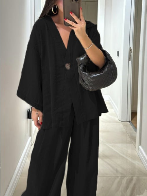 Sienna V-Neck Top & Pants Set