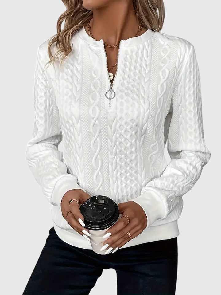Nora | Women's Cable Knit Quarter-Zip Sweater