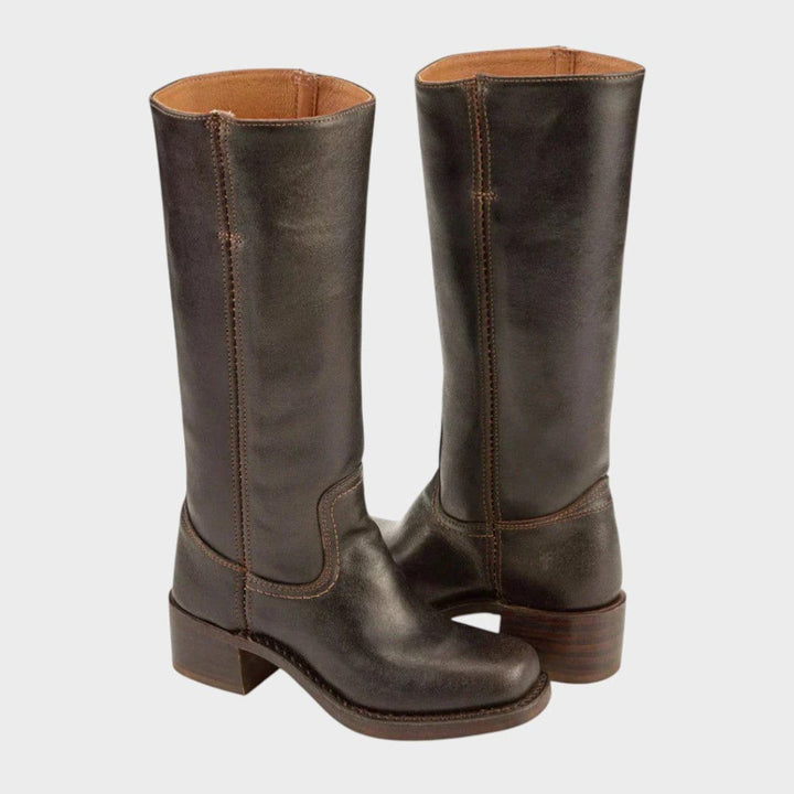 Dahlia | Block Heel Knee High Western Boots for Women