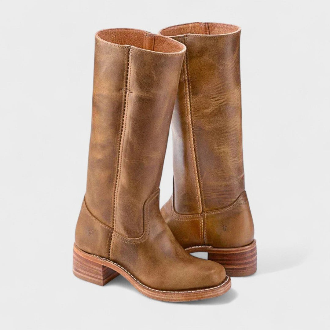 Dahlia | Block Heel Knee High Western Boots for Women