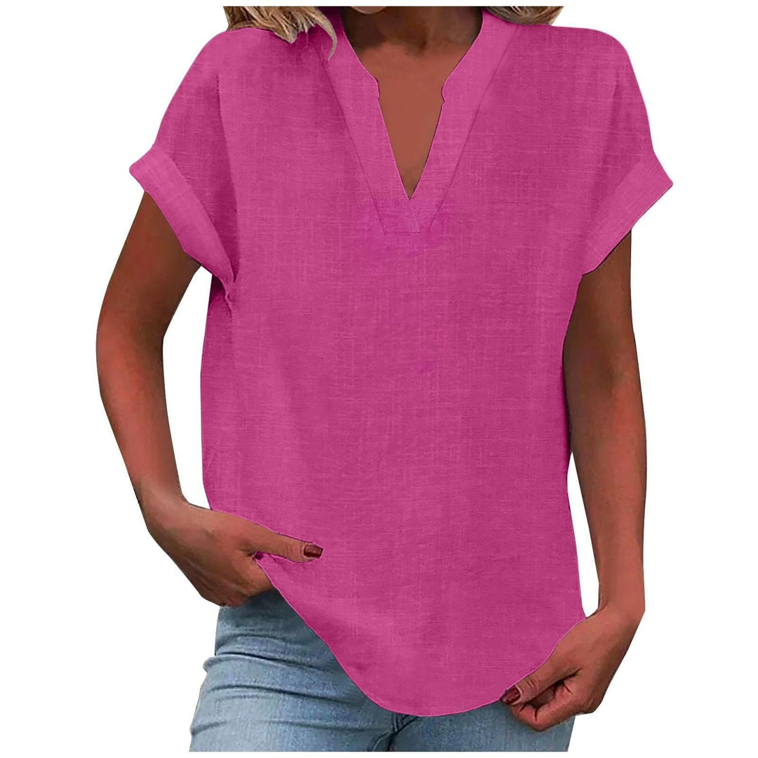 Dahlia | Blouse with V-Neck and Short Sleeves for Women