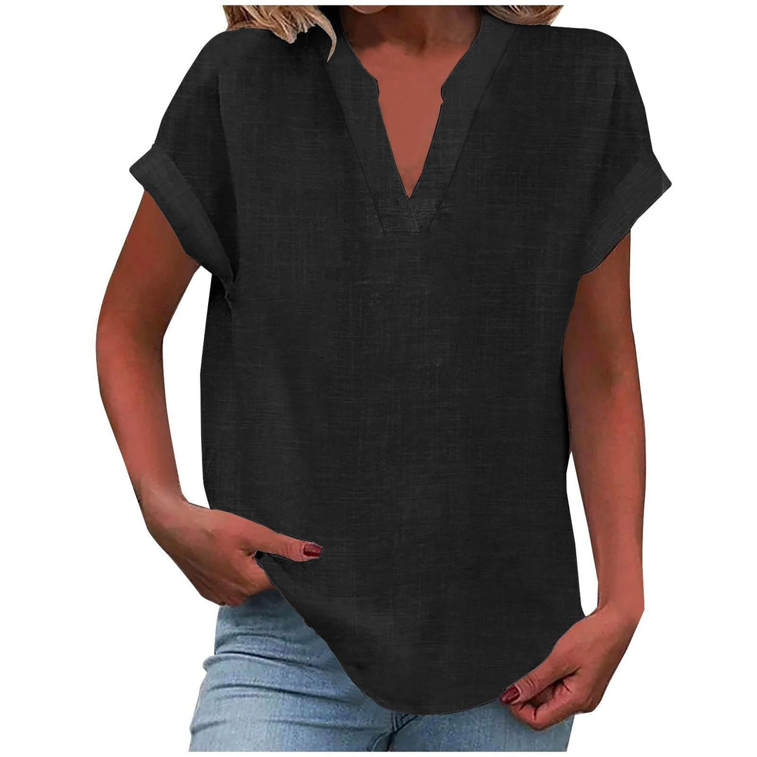 Dahlia | Blouse with V-Neck and Short Sleeves for Women
