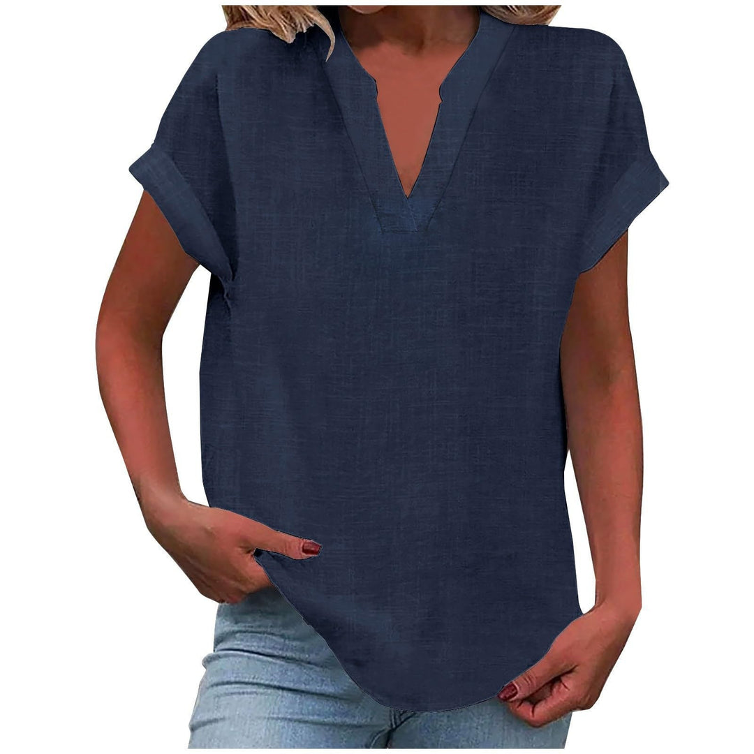 Dahlia | Blouse with V-Neck and Short Sleeves for Women