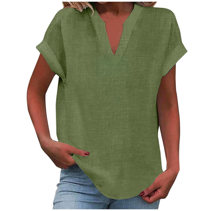 Dahlia | Blouse with V-Neck and Short Sleeves for Women