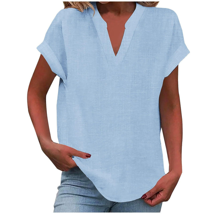 Dahlia | Blouse with V-Neck and Short Sleeves for Women