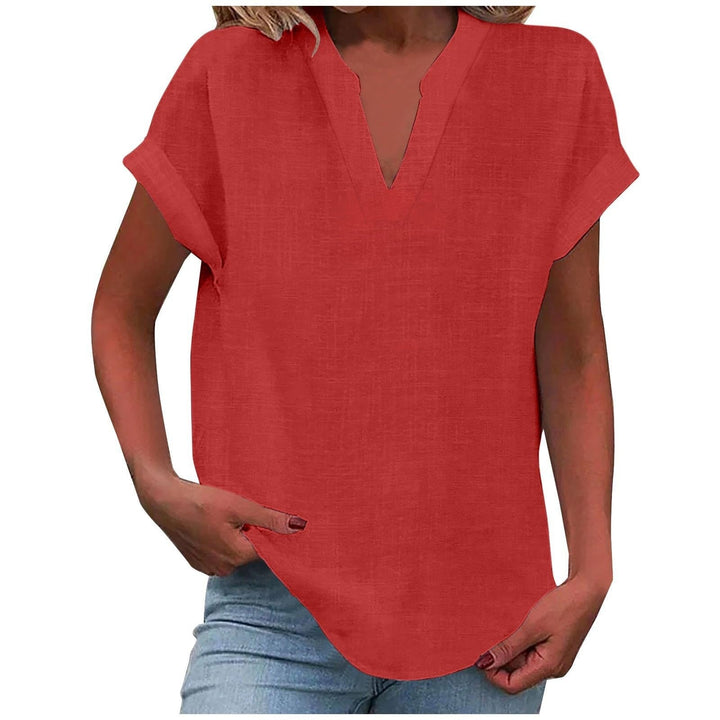 Dahlia | Blouse with V-Neck and Short Sleeves for Women