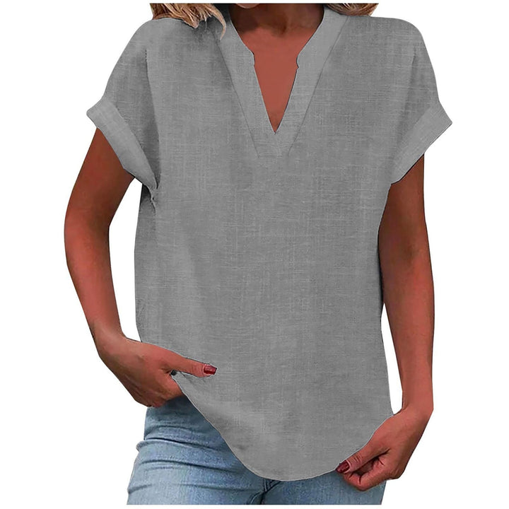 Dahlia | Blouse with V-Neck and Short Sleeves for Women