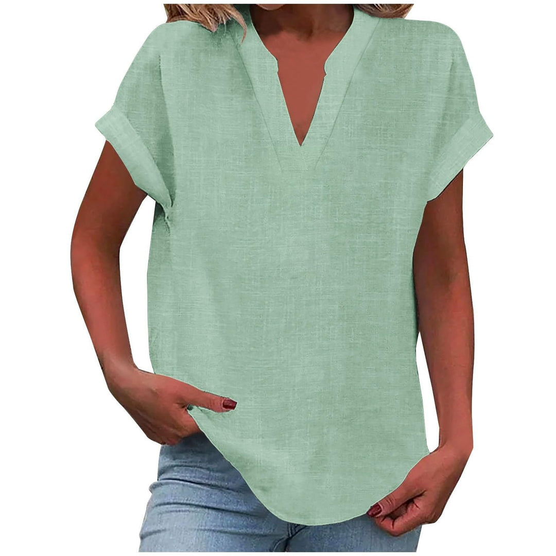Dahlia | Blouse with V-Neck and Short Sleeves for Women