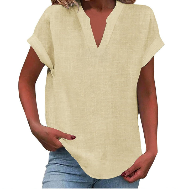 Dahlia | Blouse with V-Neck and Short Sleeves for Women
