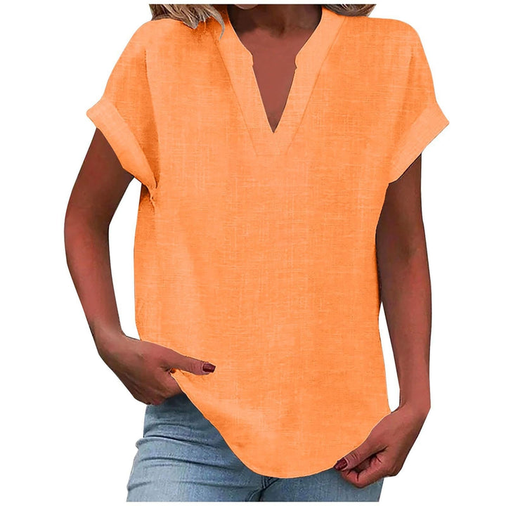 Dahlia | Blouse with V-Neck and Short Sleeves for Women