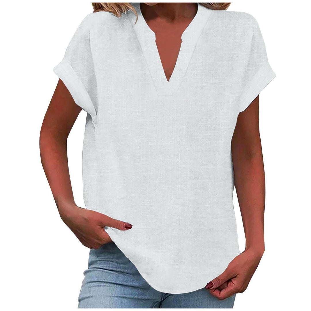 Dahlia | Blouse with V-Neck and Short Sleeves for Women