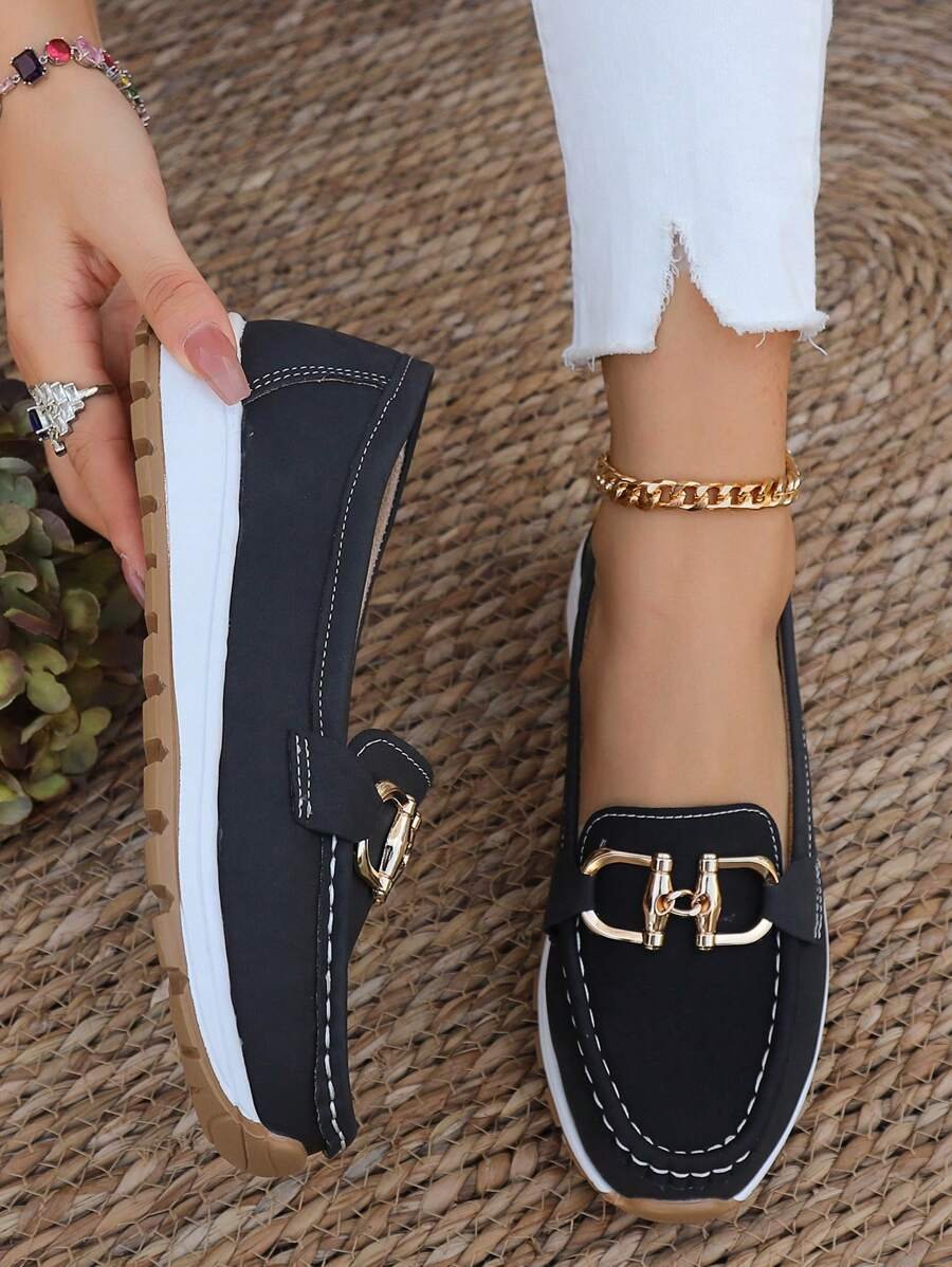 Veloura | Women's Orthopedic Slip-On Loafers with Gold Accent
