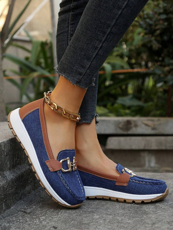 Veloura | Women's Orthopedic Slip-On Loafers with Gold Accent