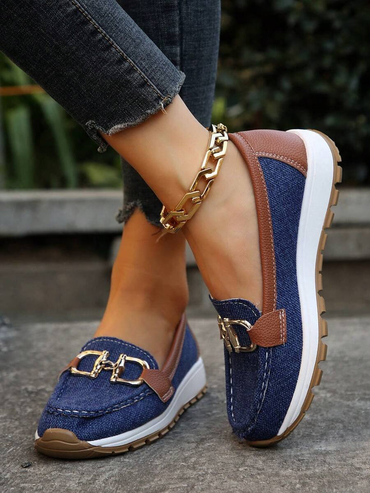 Veloura | Women's Orthopedic Slip-On Loafers with Gold Accent