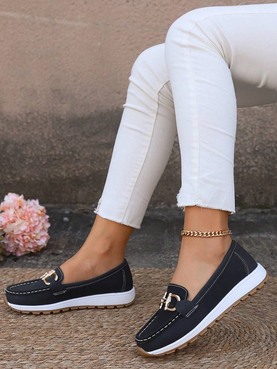 Veloura | Women's Orthopedic Slip-On Loafers with Gold Accent