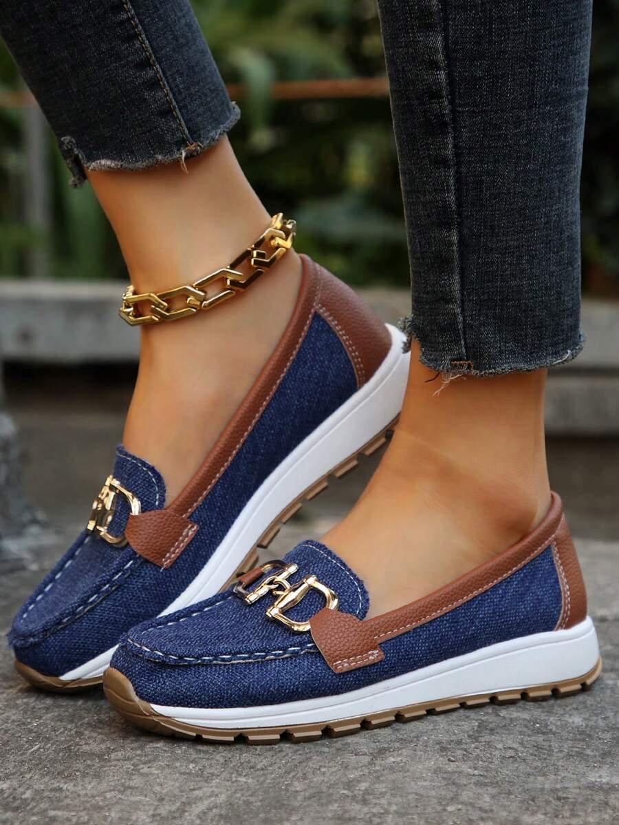 Veloura | Women's Orthopedic Slip-On Loafers with Gold Accent