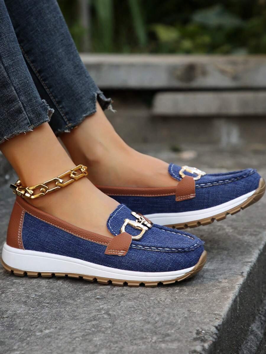 Veloura | Women's Orthopedic Slip-On Loafers with Gold Accent