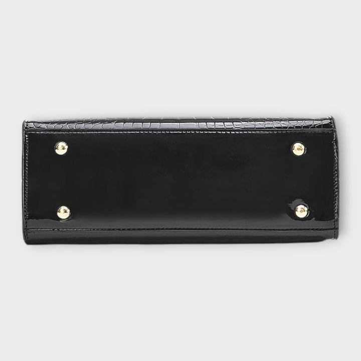 Zoey - Glossy Crocodile Pattern Handbag