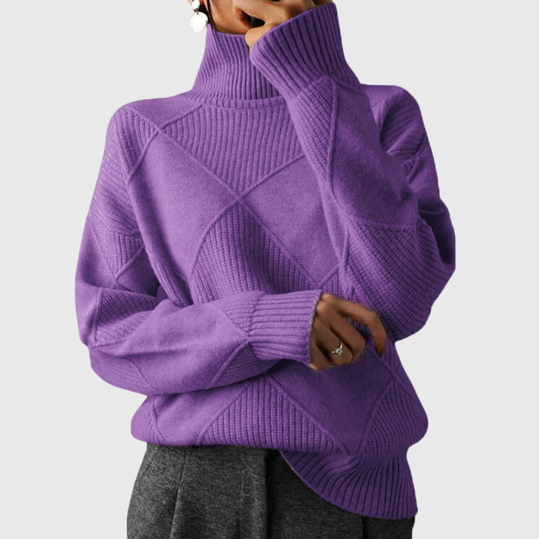 Diana | Ribbed Knit Turtleneck Sweater for Women