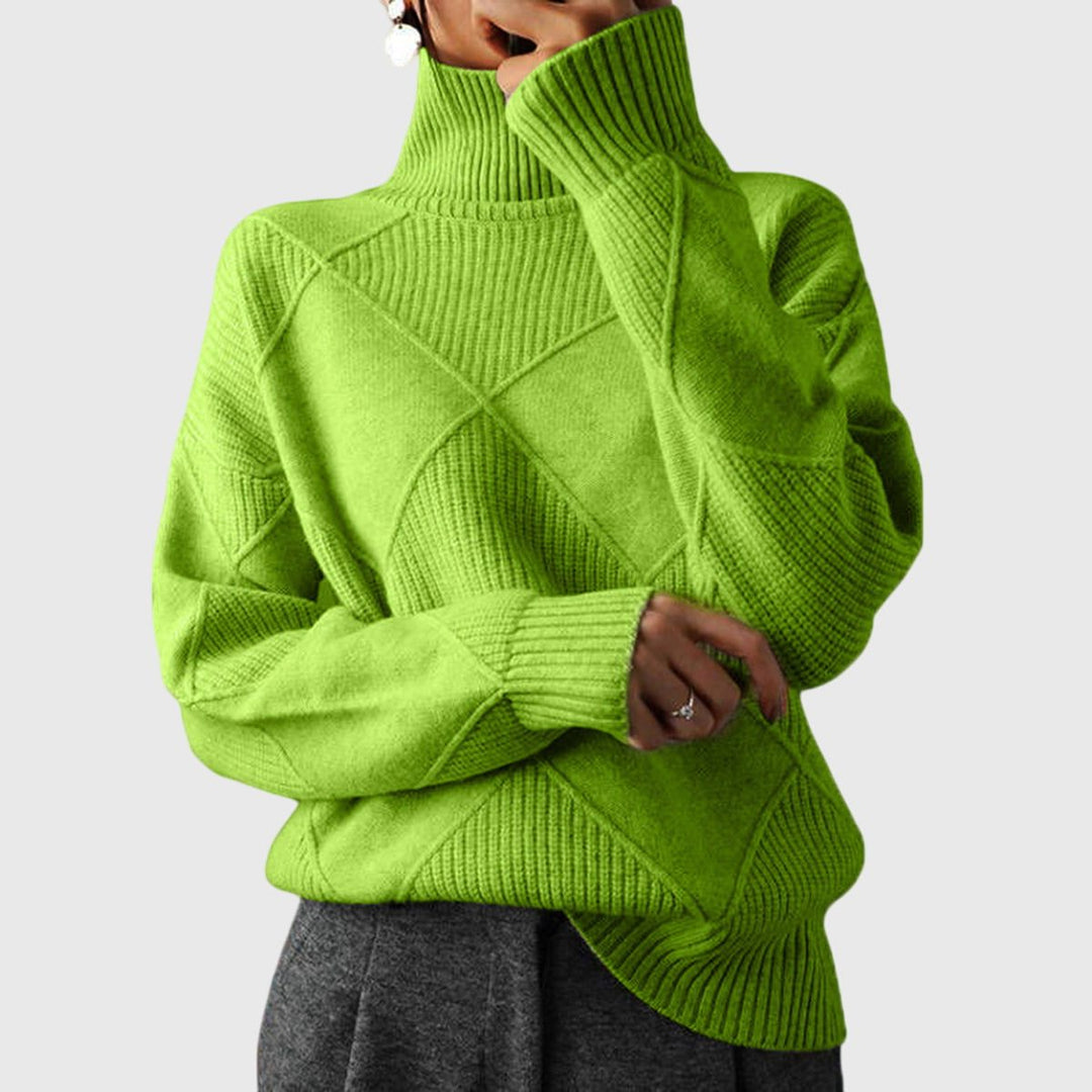 Diana | Ribbed Knit Turtleneck Sweater for Women