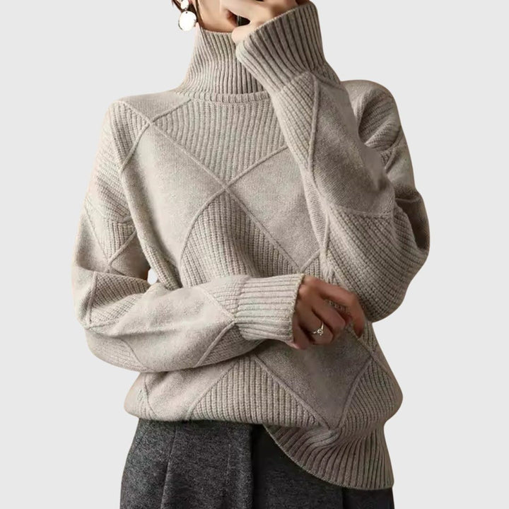 Diana | Ribbed Knit Turtleneck Sweater for Women