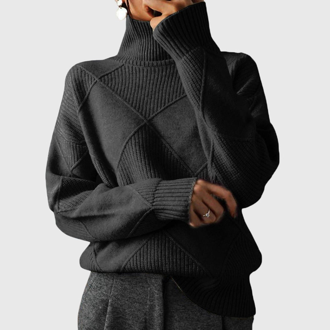 Diana | Ribbed Knit Turtleneck Sweater for Women