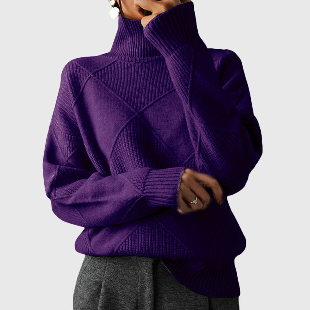 Diana | Ribbed Knit Turtleneck Sweater for Women