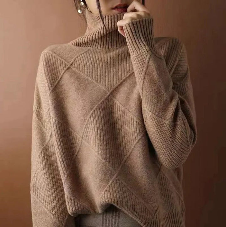 Diana | Ribbed Knit Turtleneck Sweater for Women