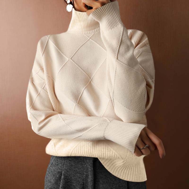 Diana | Ribbed Knit Turtleneck Sweater for Women