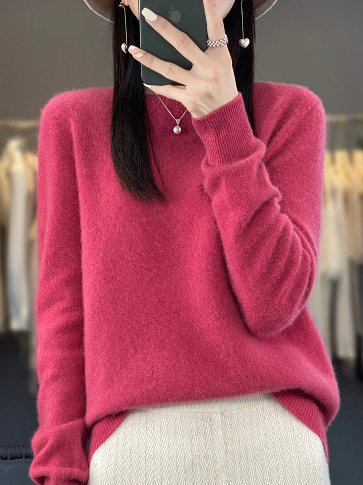 Rizalinda | Women's Crew Neck Wool Knit Sweater