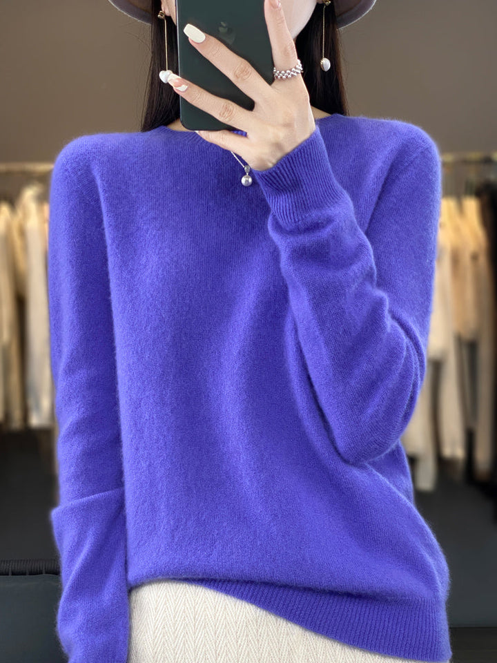 Rizalinda | Women's Crew Neck Wool Knit Sweater