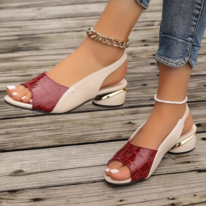 Melanie | Open Toe Block Heel Slingback Sandals for Women