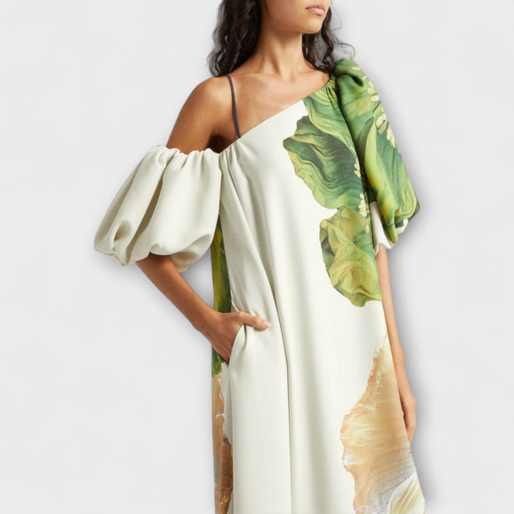 Melody - Asymmetrical Floral Maxi Dress